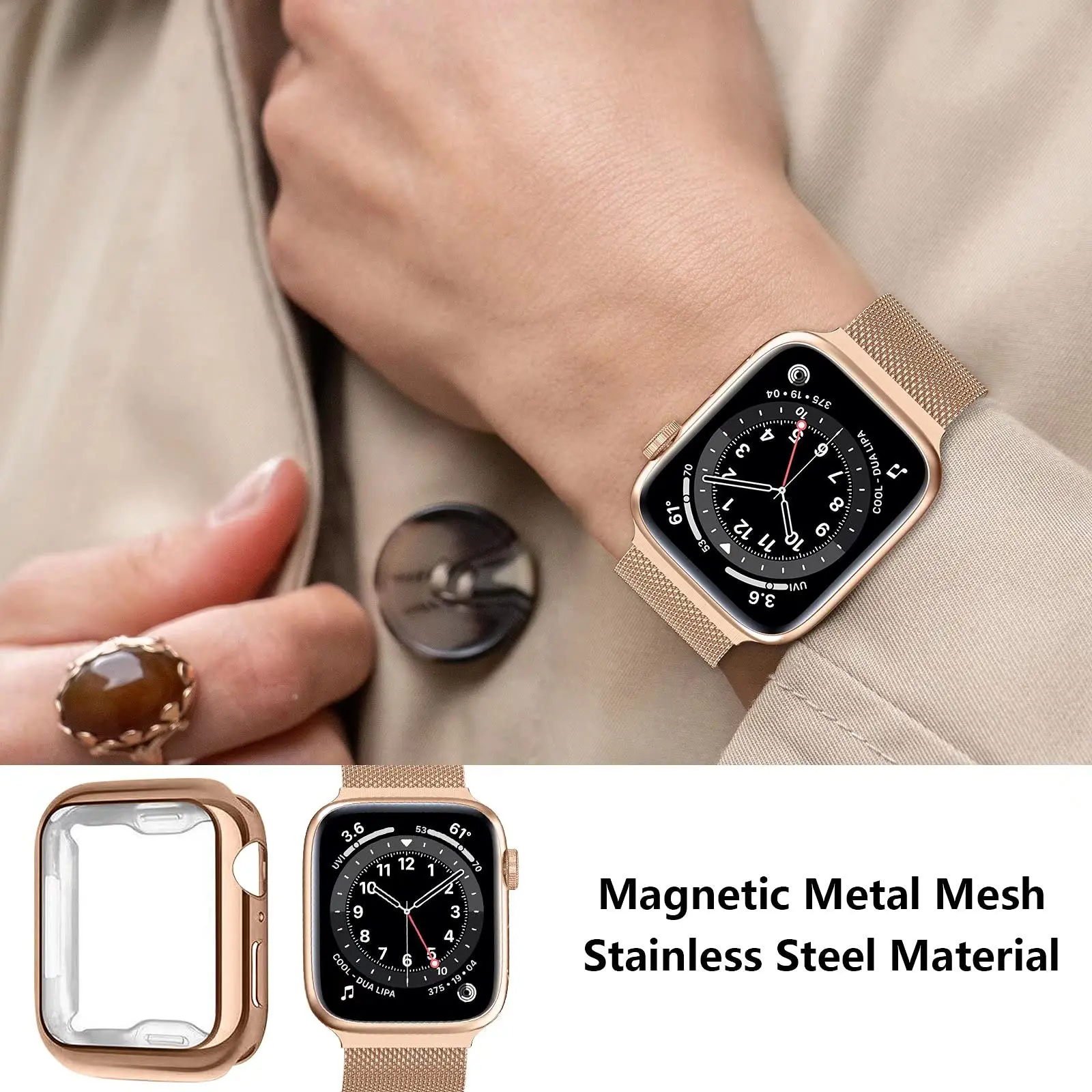 สายรัดเคสสำหรับ Apple Watch แบ - Milanese Loop Magnetic บทวิจารณ์และราคา
