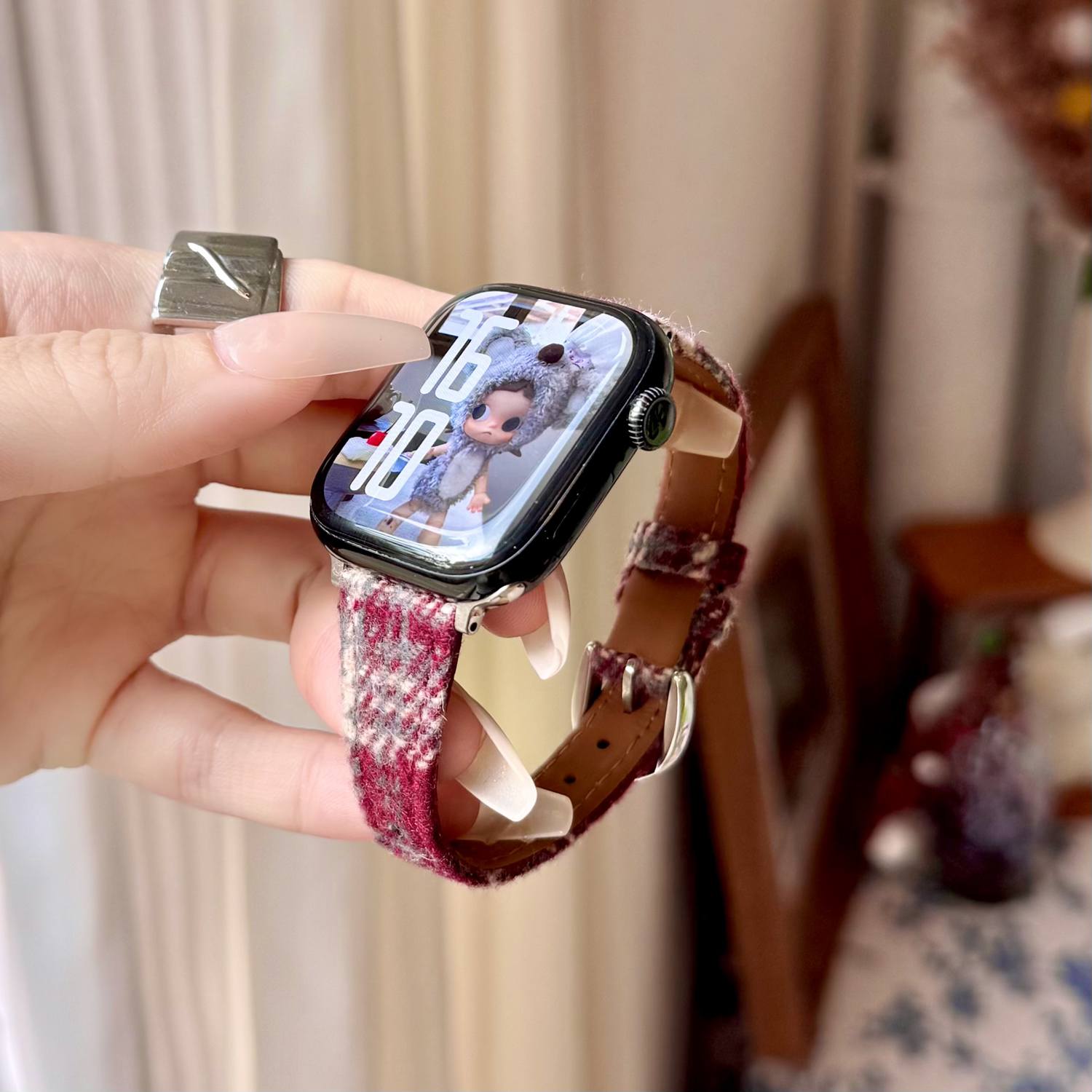 สายหนังกลับลายสก็อตแบบใหม่ สำห - Suede Strap Watch บทวิจารณ์และราคา