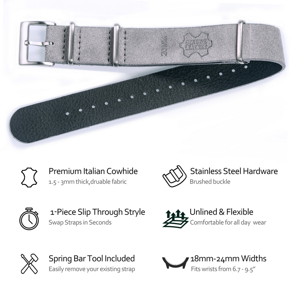 HEMSUT ของแท้นาฬิกาหนัง Band S - Suede Strap Watch บทวิจารณ์และราคา